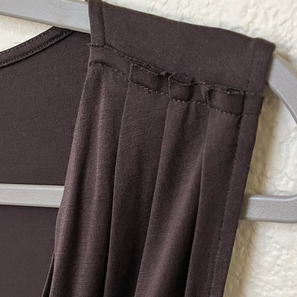 JOSEPH | Monaco 100% Silk Cross Front Jersey Dress in Rich Chocolate | Size L/40 - Picture 7 of 11